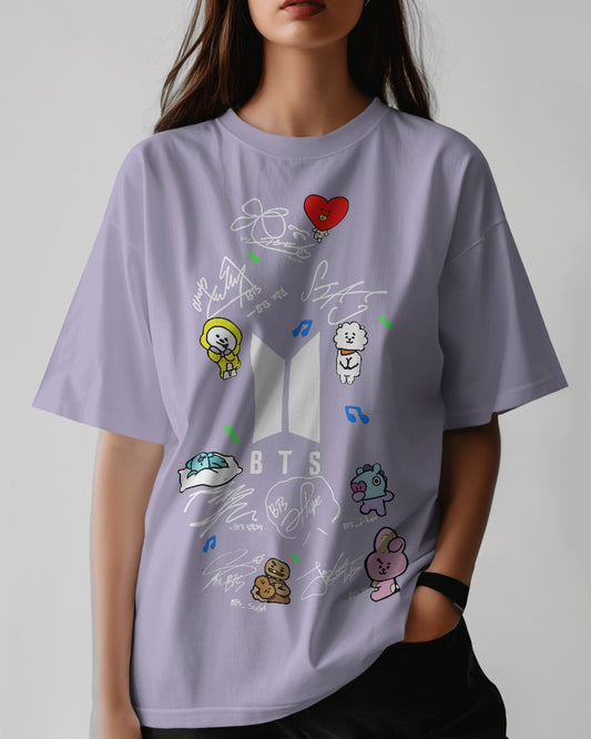 BTS' Signature & BT21 Terry Oversized T-Shirt