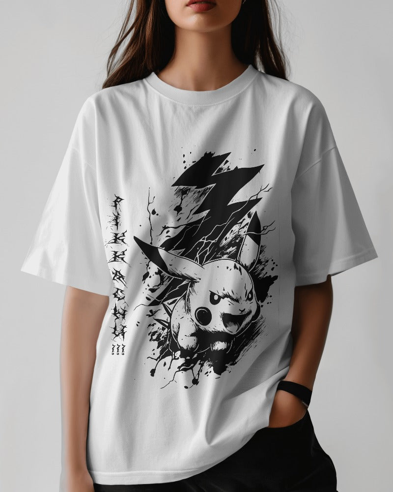 Pikachu Thunderbolt Terry Oversized T-Shirt